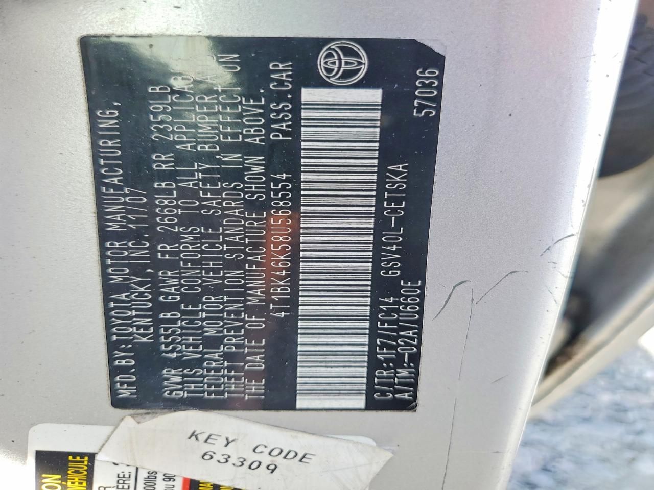 2008 Toyota Camry le