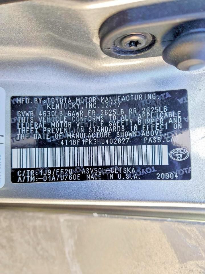 2017 Toyota Camry le