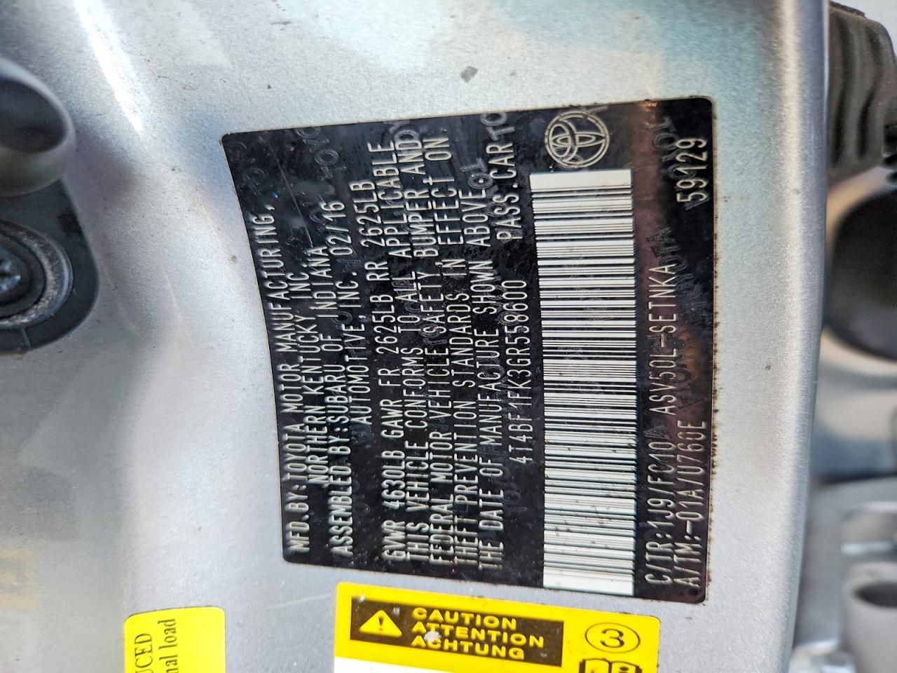 2016 Toyota Camry le