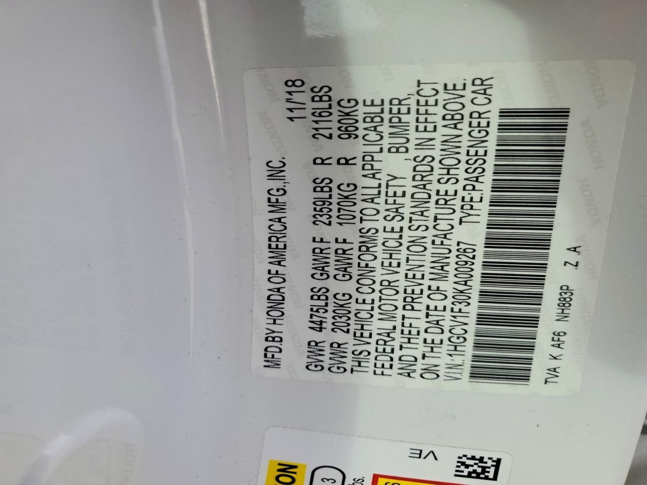 2019 Honda Accord Sport