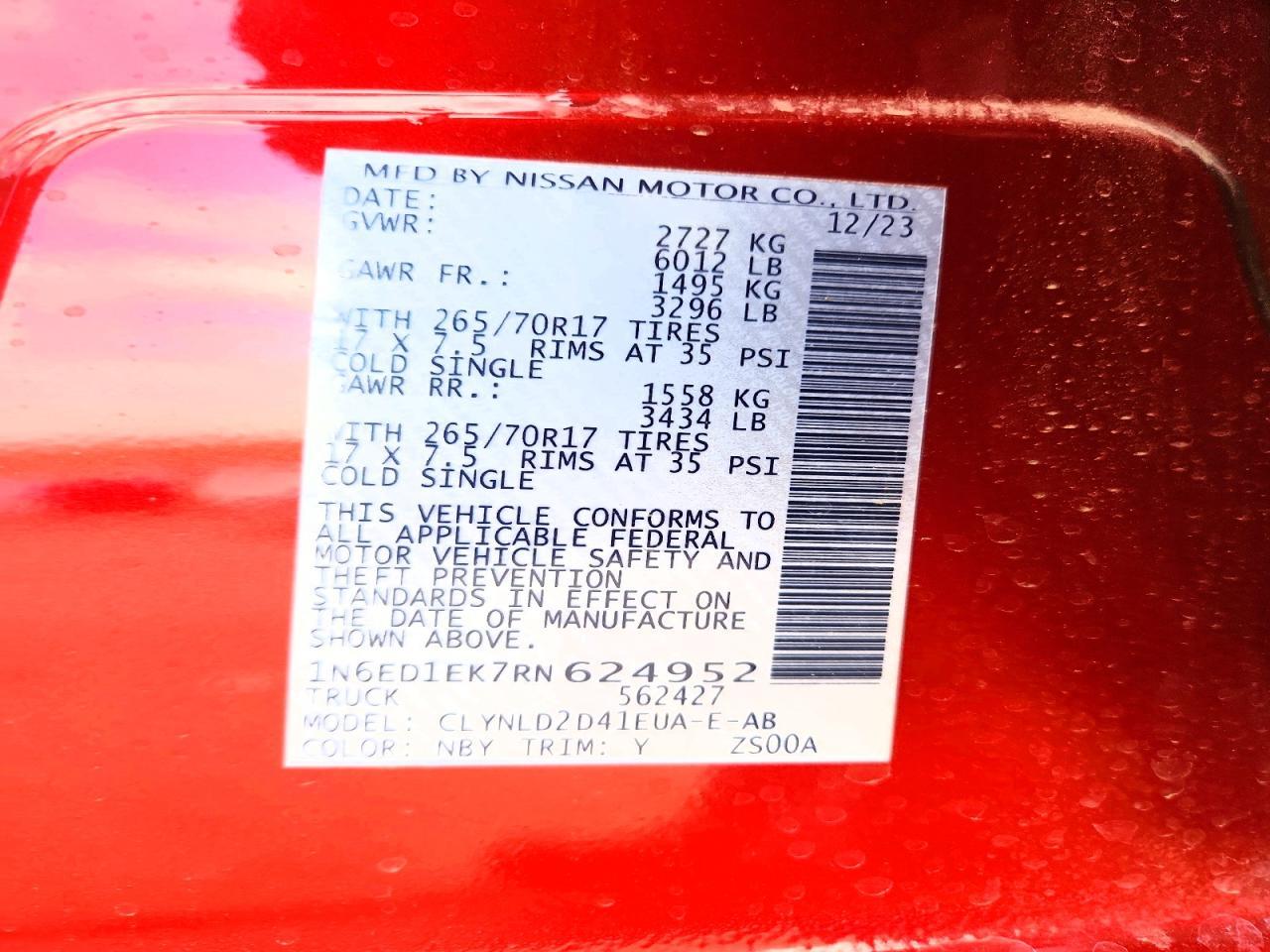 2024 Nissan Frontier s