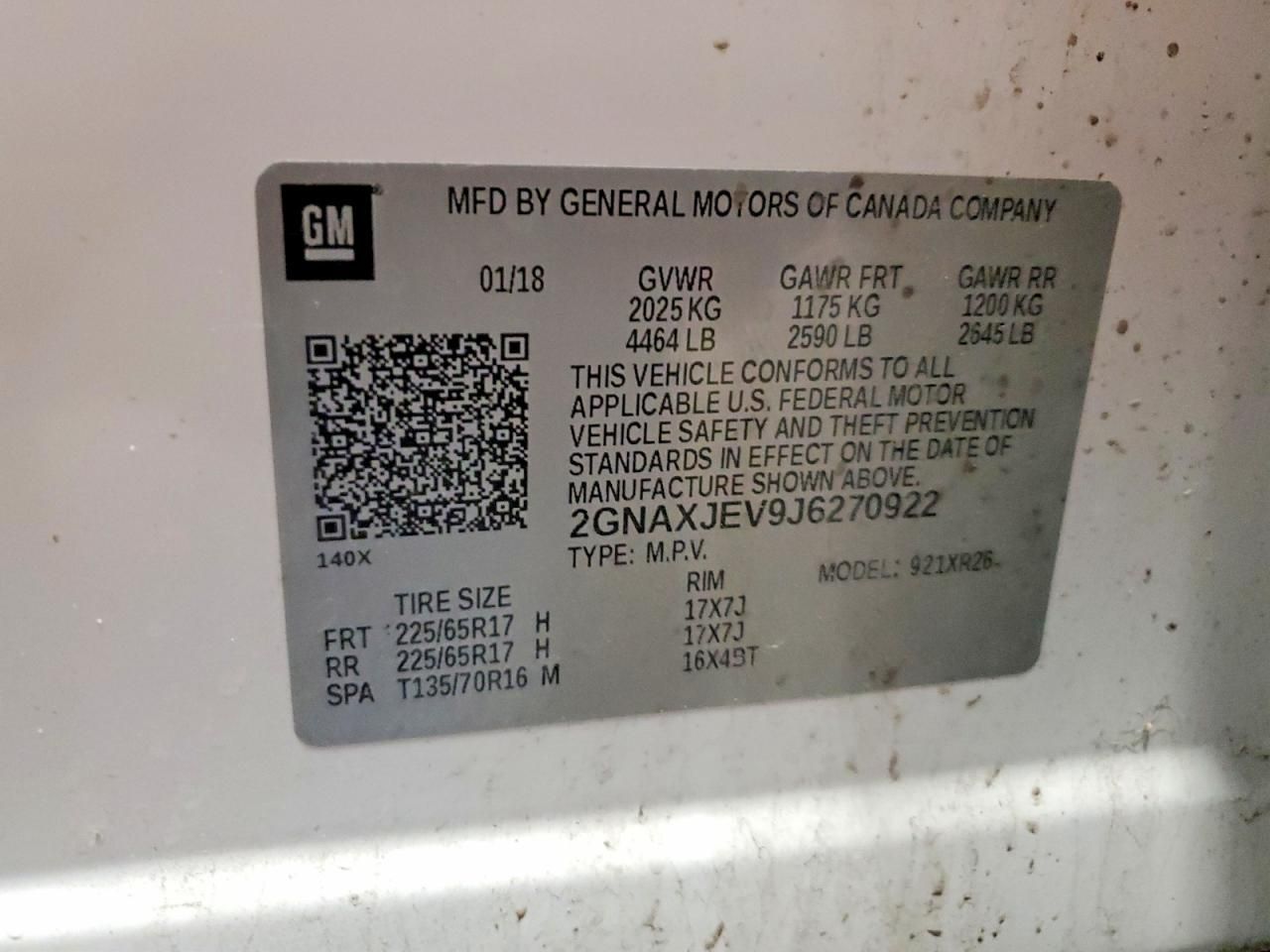 2018 Chevrolet Equinox lt