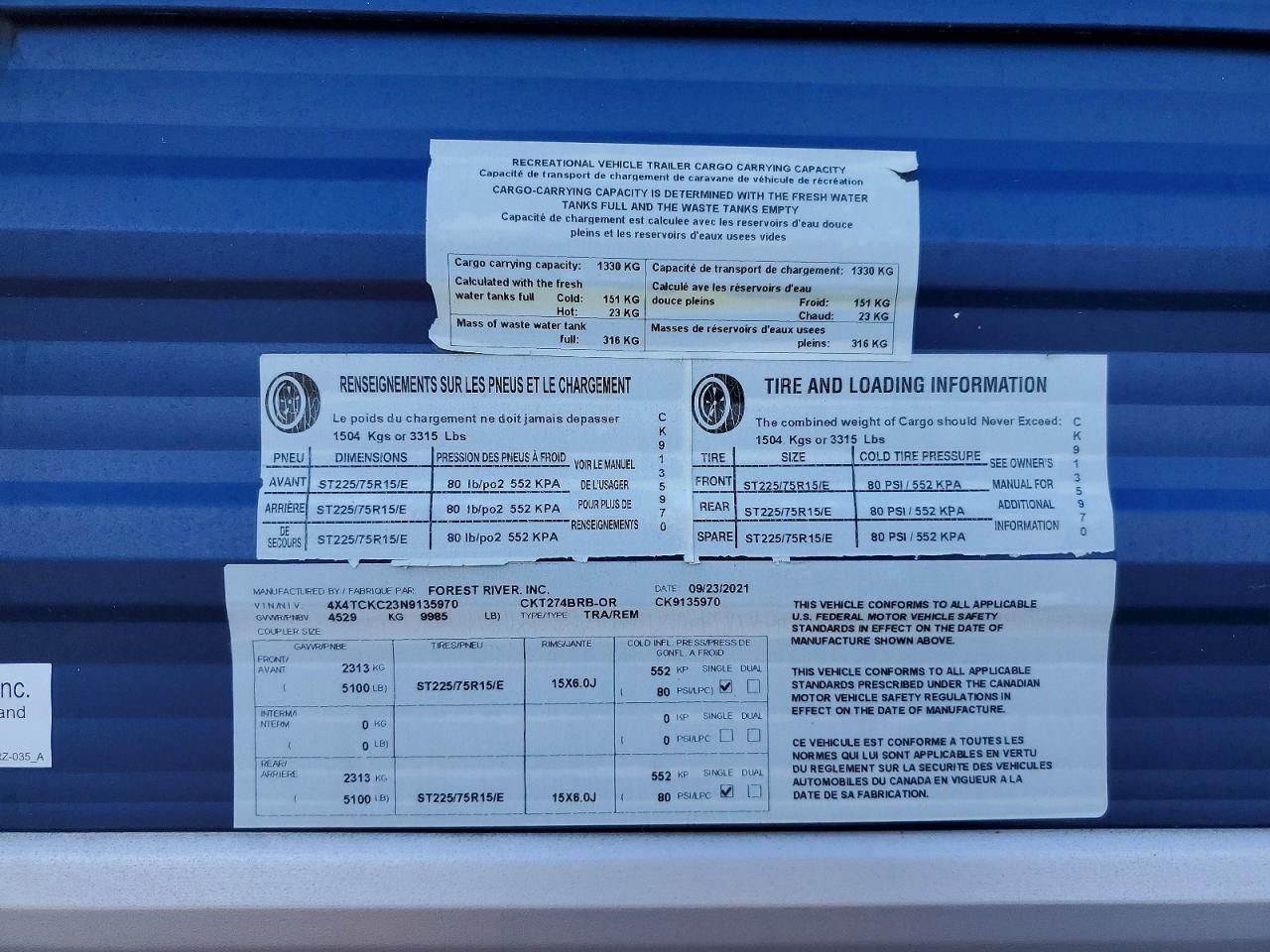 2022 Forest River CKT274BRB-OR