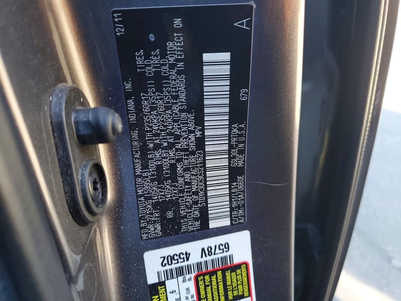 2012 Toyota Sienna xle