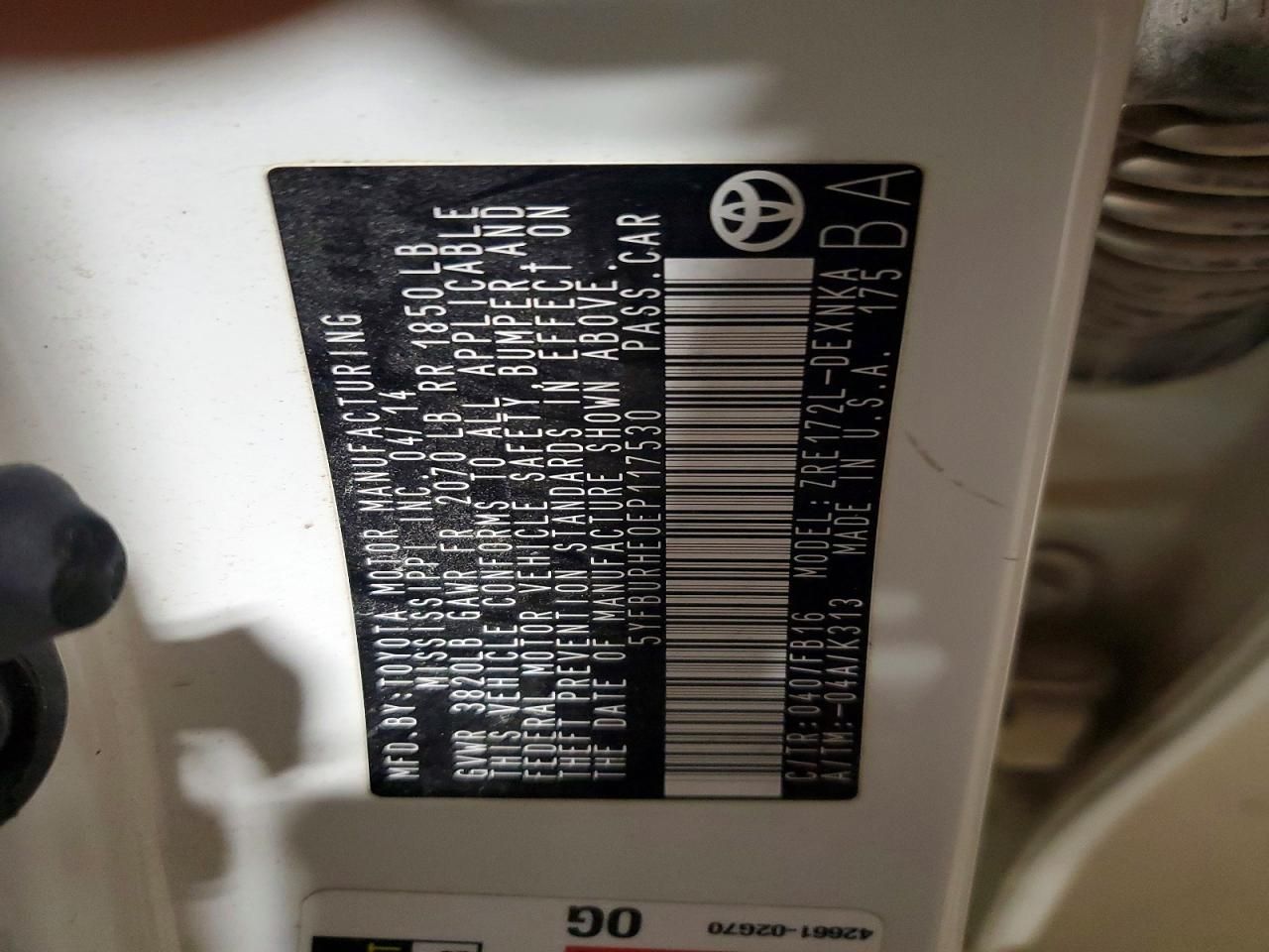 2014 Toyota Corolla l