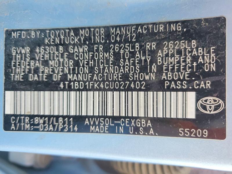 2012 Toyota Camry Hybrid xle