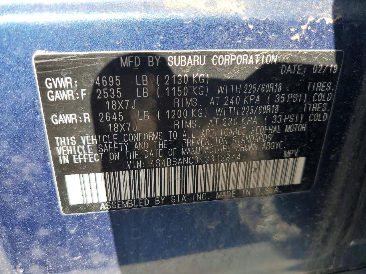 2019 Subaru Outback 2.5i Limited