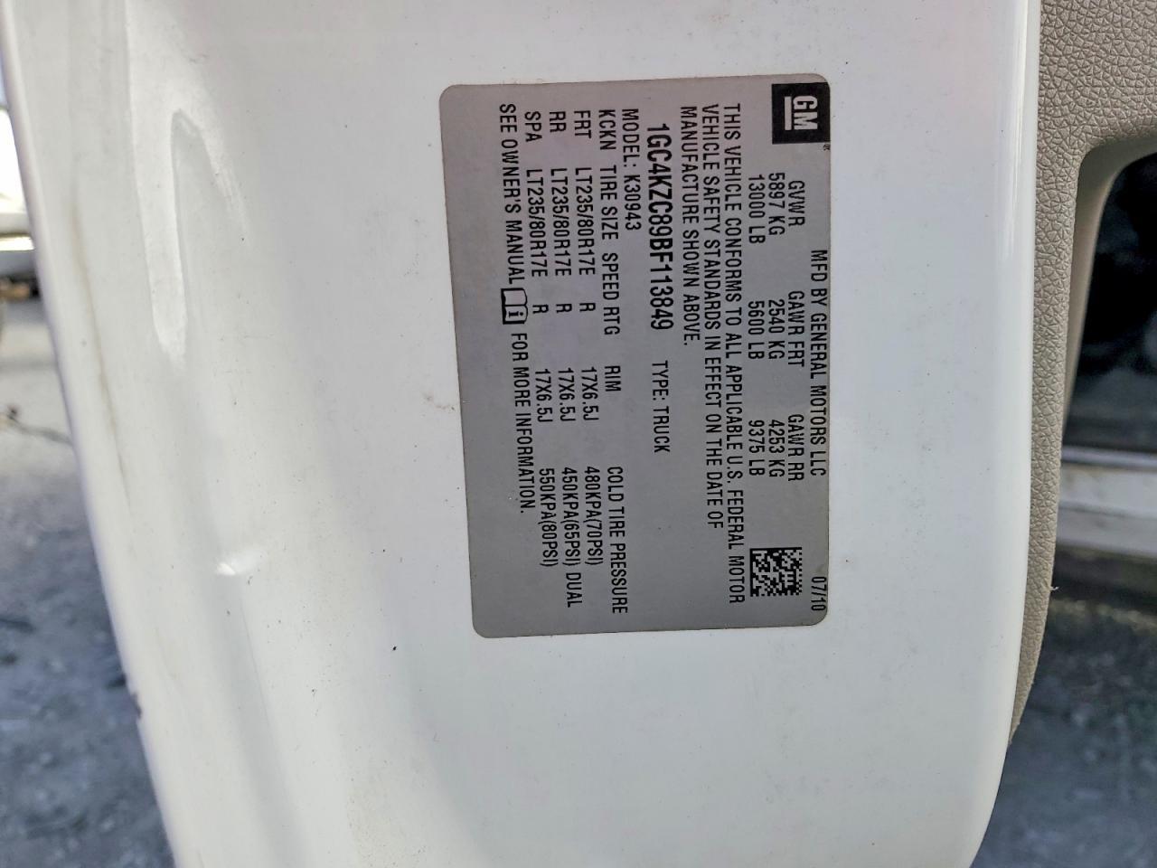 2011 Chevrolet Silverado K3500