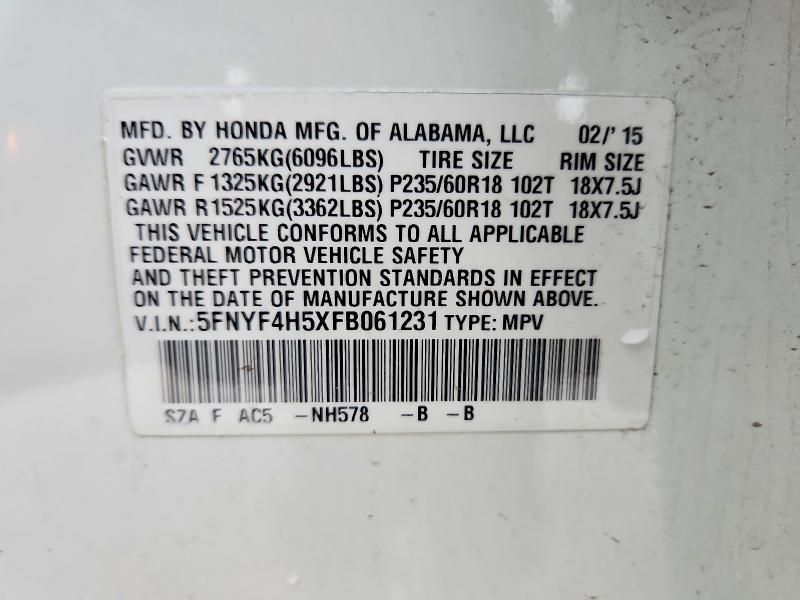 2015 Honda Pilot exl