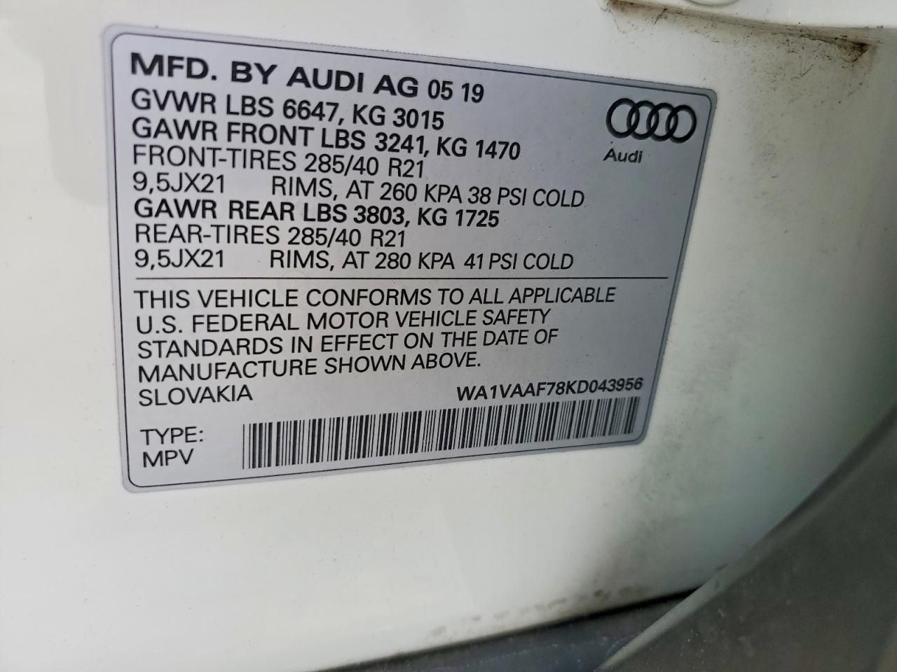 2019 Audi Q7 Prestige