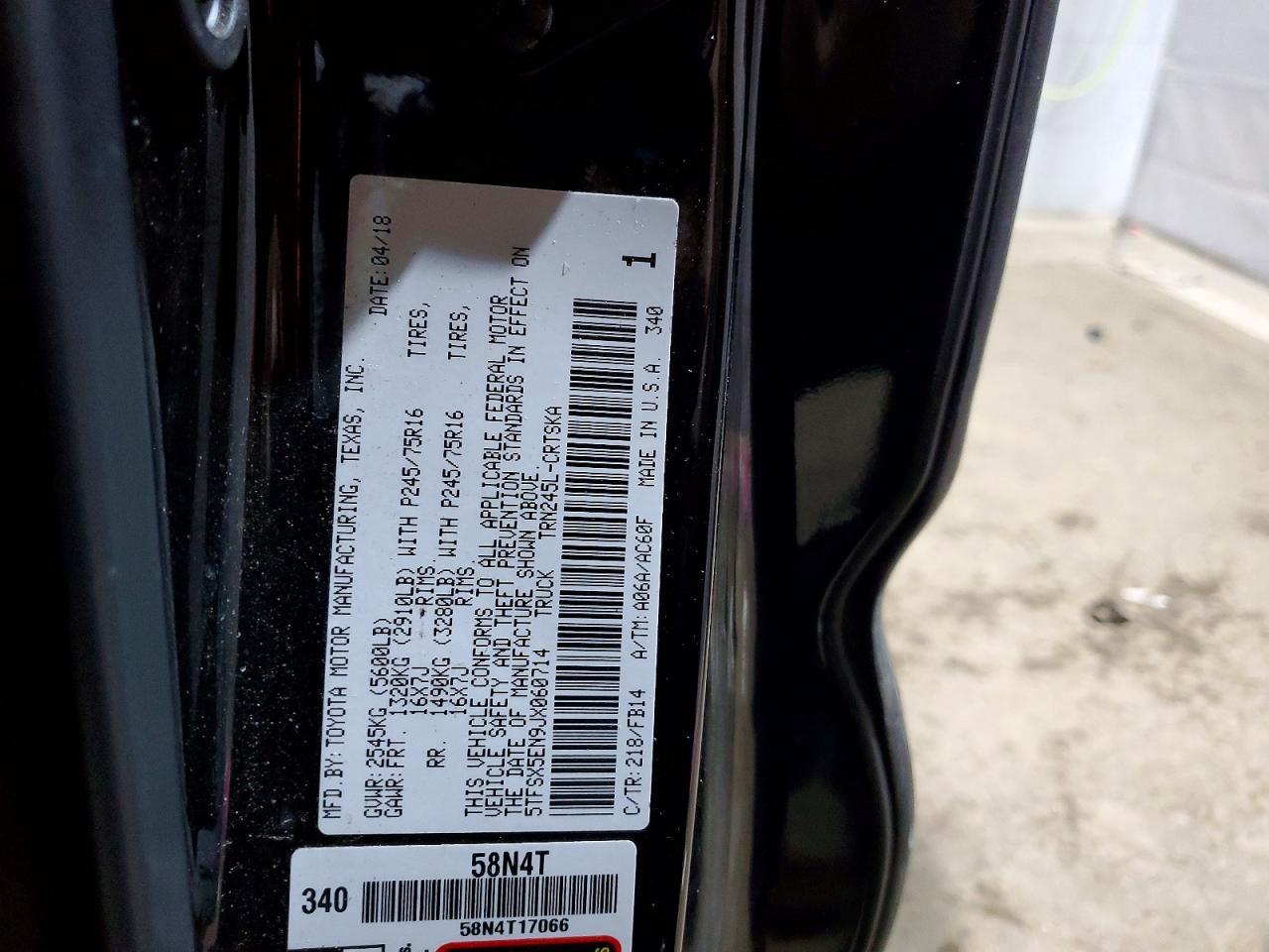 2018 Toyota Tacoma SR