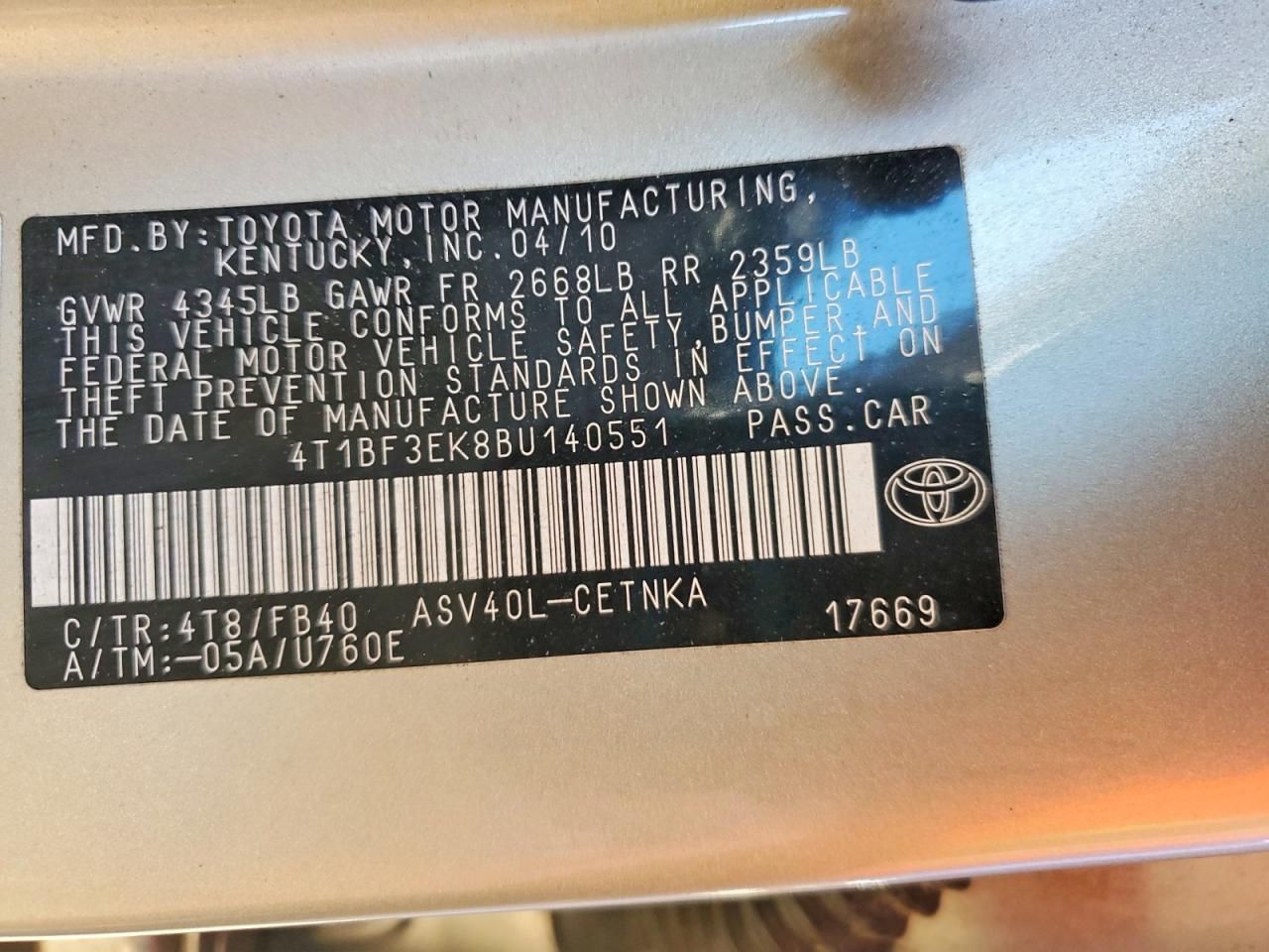 2011 Toyota Camry Base