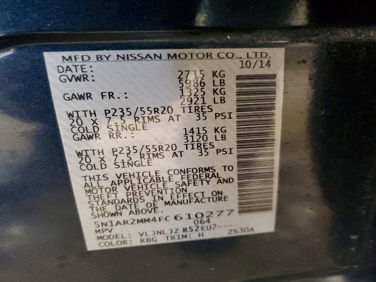 2015 Nissan Pathfinder s