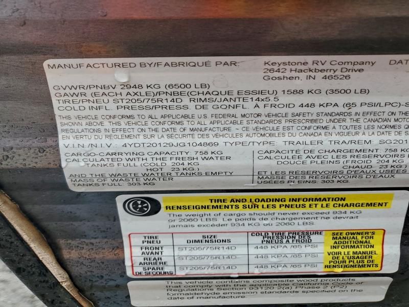 2018 Keystone Trailer