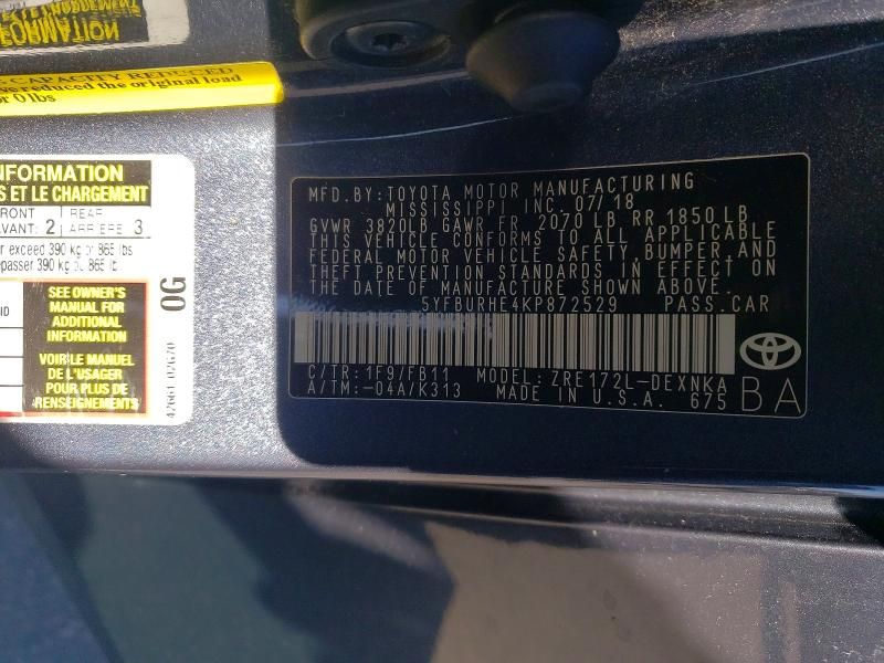 2019 Toyota Corolla l