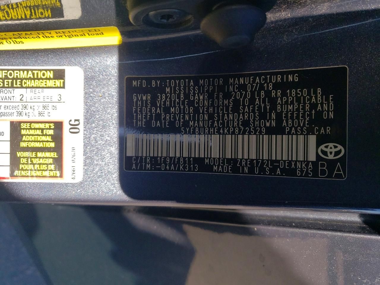 2019 Toyota Corolla l