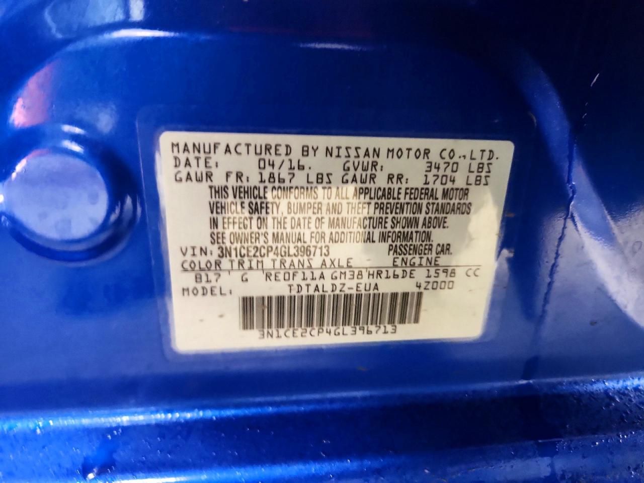 2016 Nissan Versa Note s