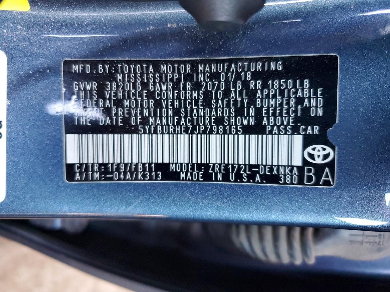 2018 Toyota Corolla l