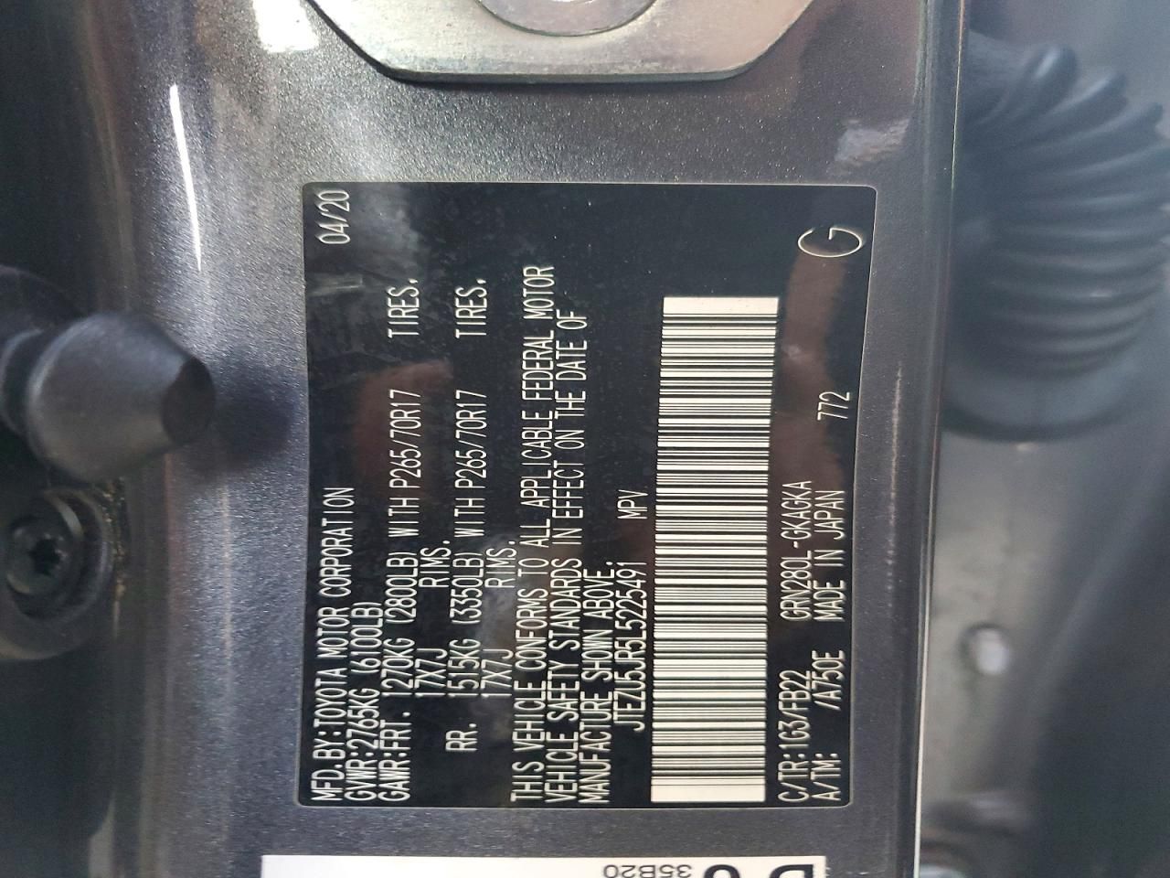 2020 Toyota 4runner SR5