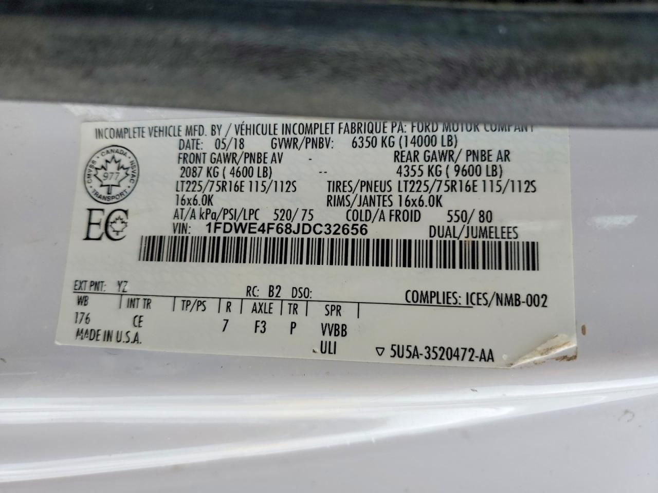 2018 Ford E450 BOX Truck