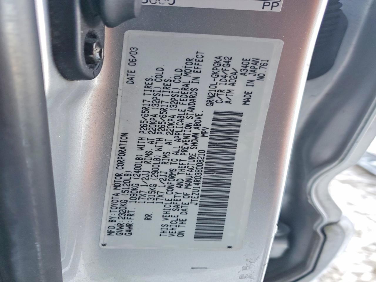 2003 Toyota 4runner SR5