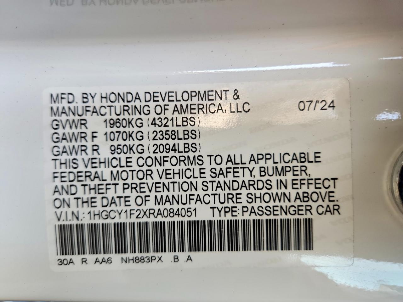 2024 Honda Accord lx