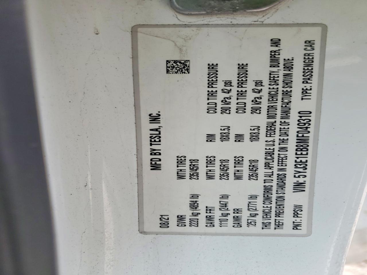 2021 Tesla Model 3