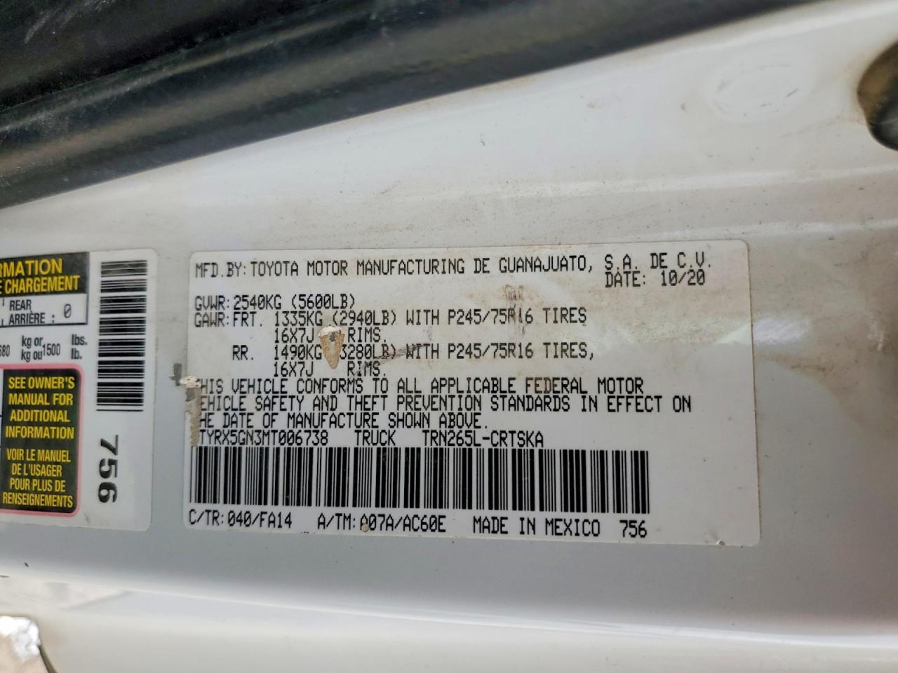 2021 Toyota Tacoma Access cab