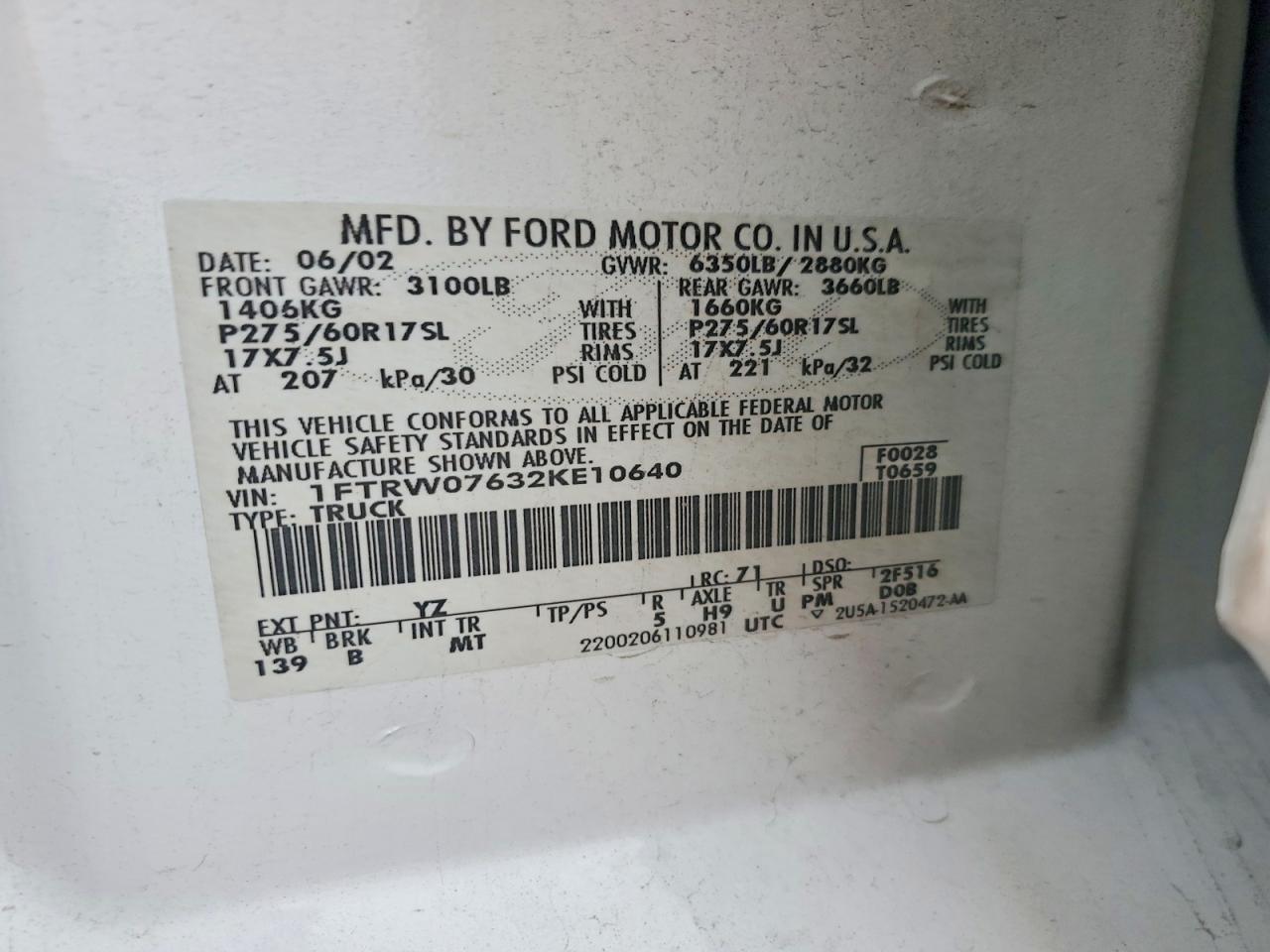 2002 Ford F150 Supercrew