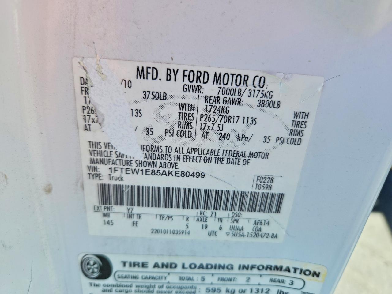 2010 Ford F150 Supercrew