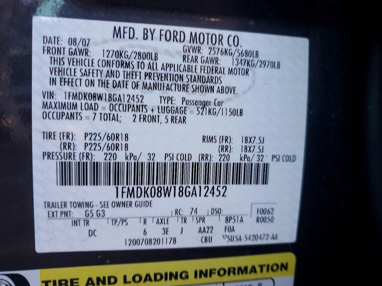 2008 Ford Taurus x Eddie Bauer