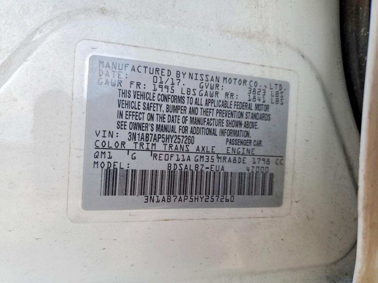 2017 Nissan Sentra s