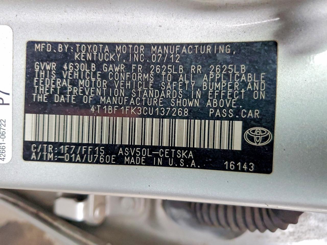 2012 Toyota Camry Base
