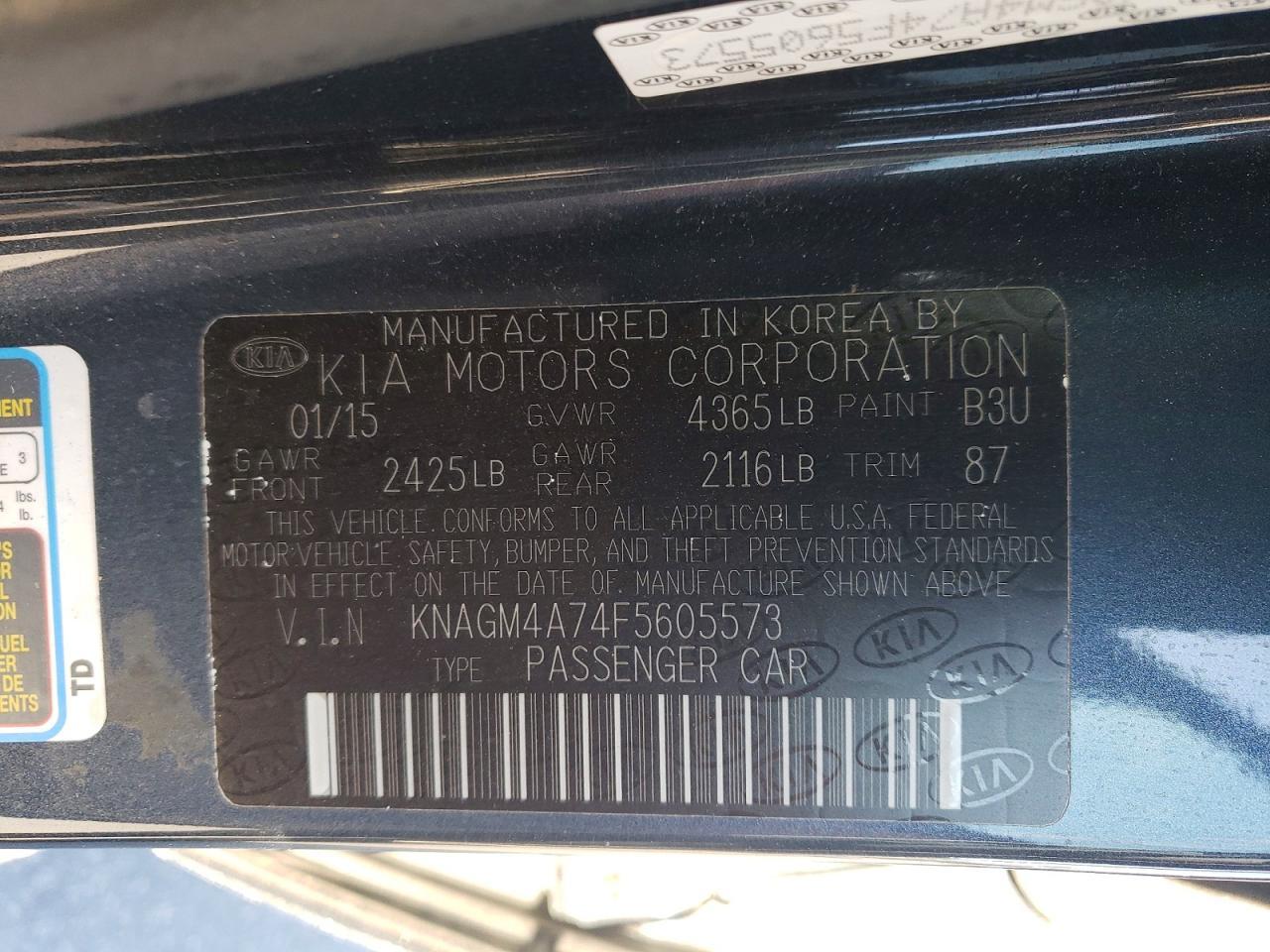 2015 KIA Optima lx