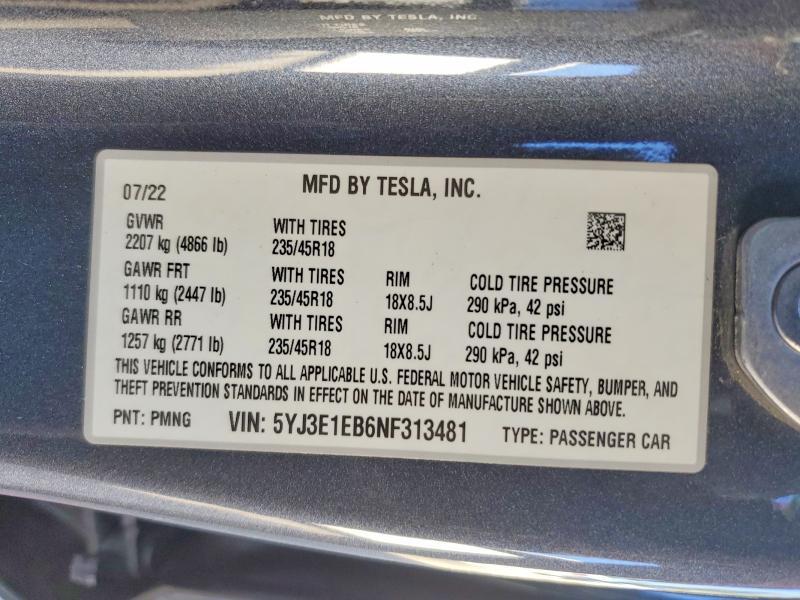 2022 Tesla Model 3