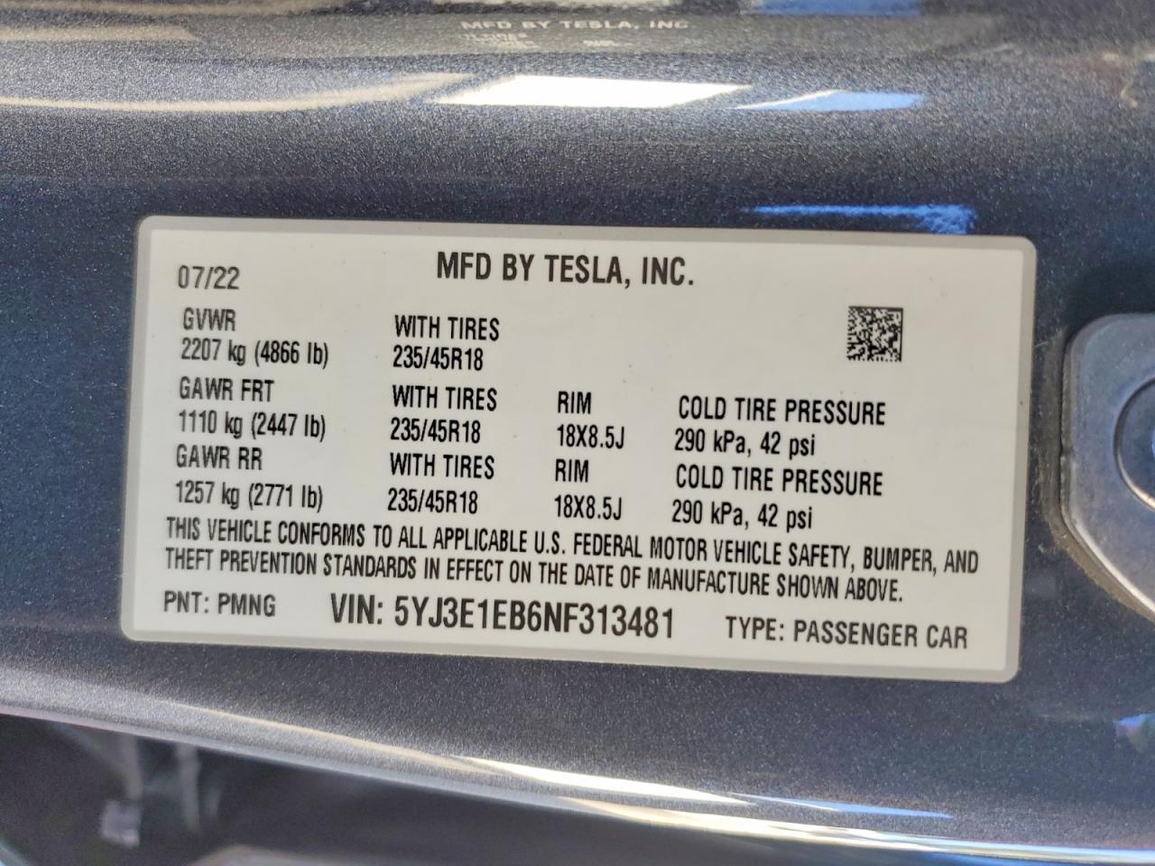 2022 Tesla Model 3