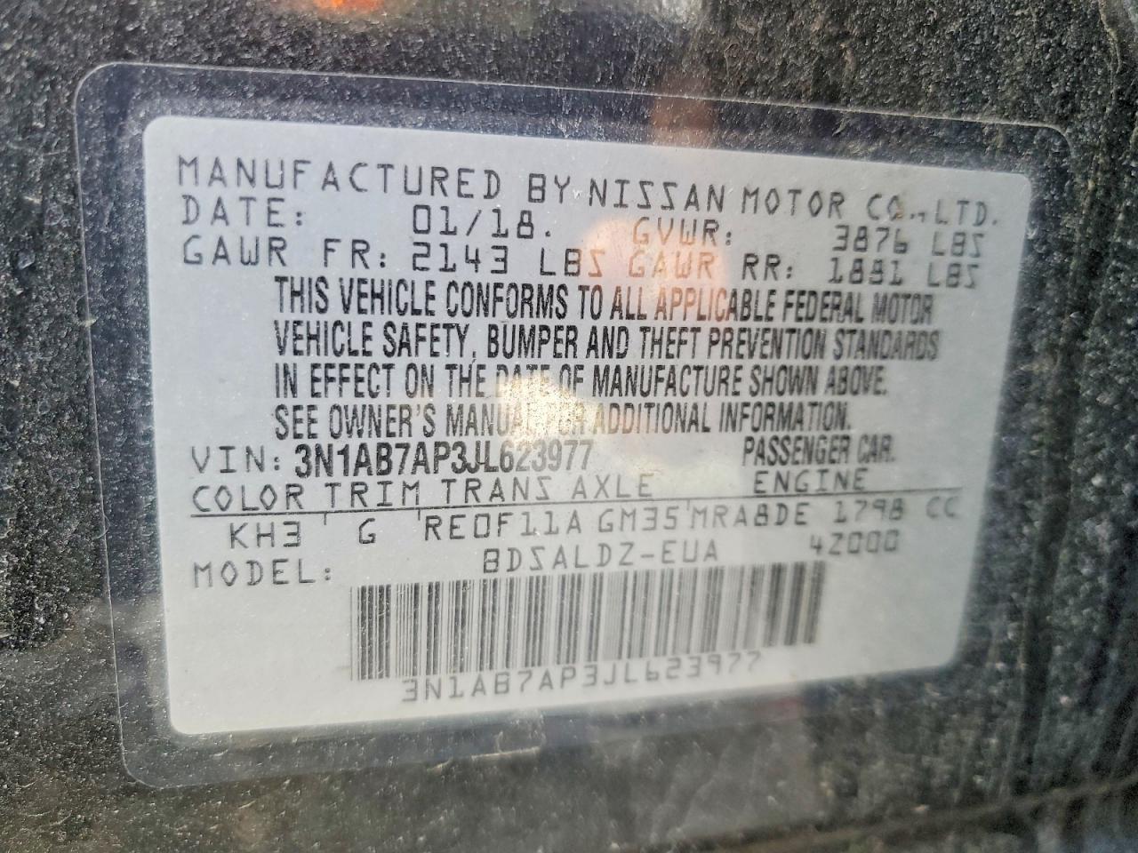 2018 Nissan Sentra s