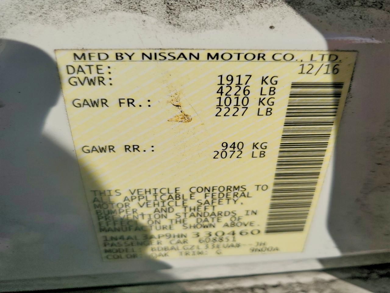 2017 Nissan Altima 2.5