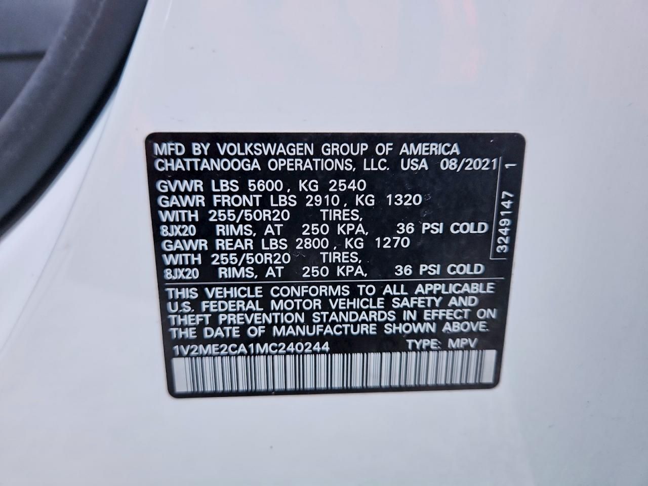 2021 Volkswagen Atlas Cross Sport se