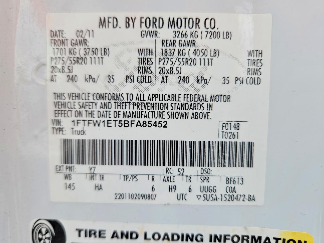 2011 Ford F150 Supercrew