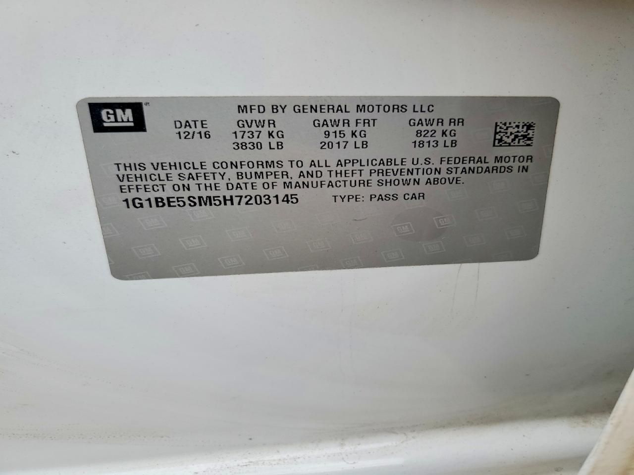 2017 Chevrolet Cruze lt