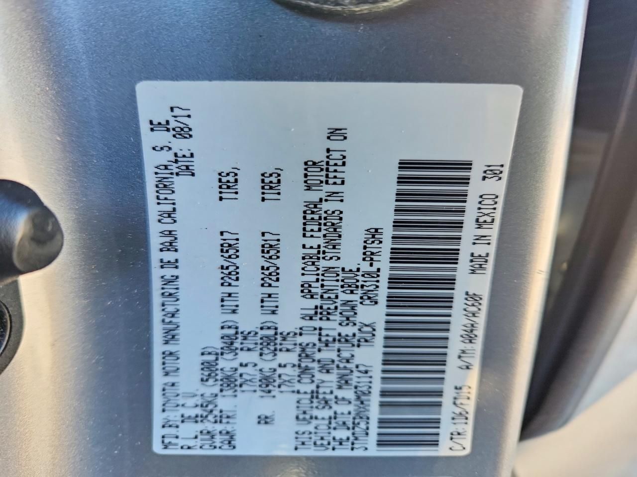 2017 Toyota Tacoma Double cab