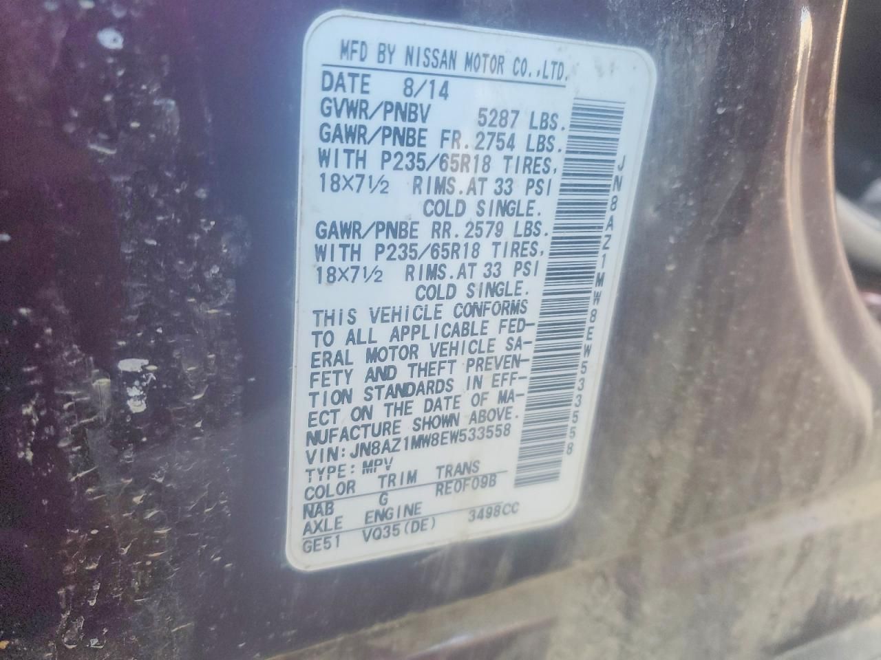 2014 Nissan Murano s