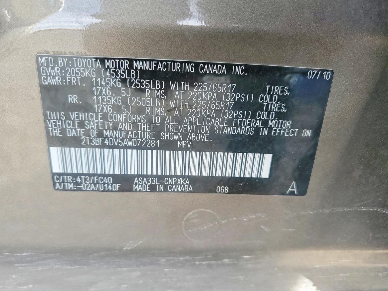2010 Toyota Rav4 Base