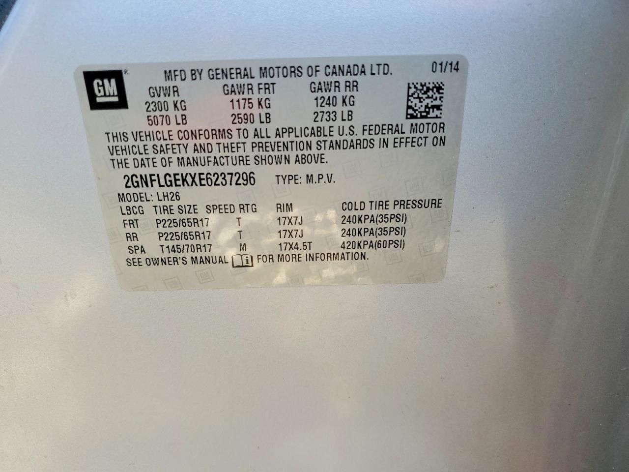 2014 Chevrolet Equinox lt