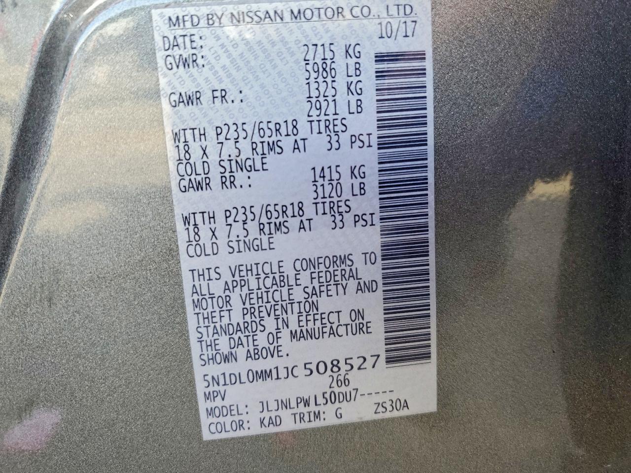 2018 Infinity Qx60 Base