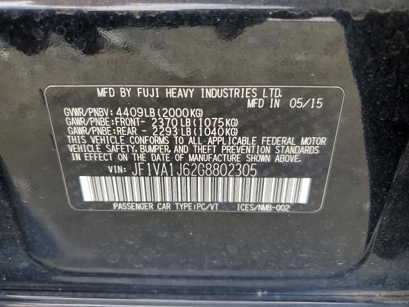 2016 Subaru Wrx Limited