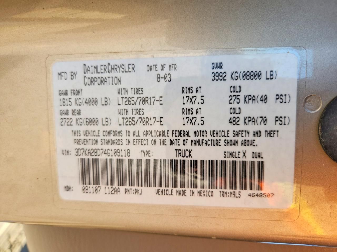 2004 Dodge Ram 2500 st