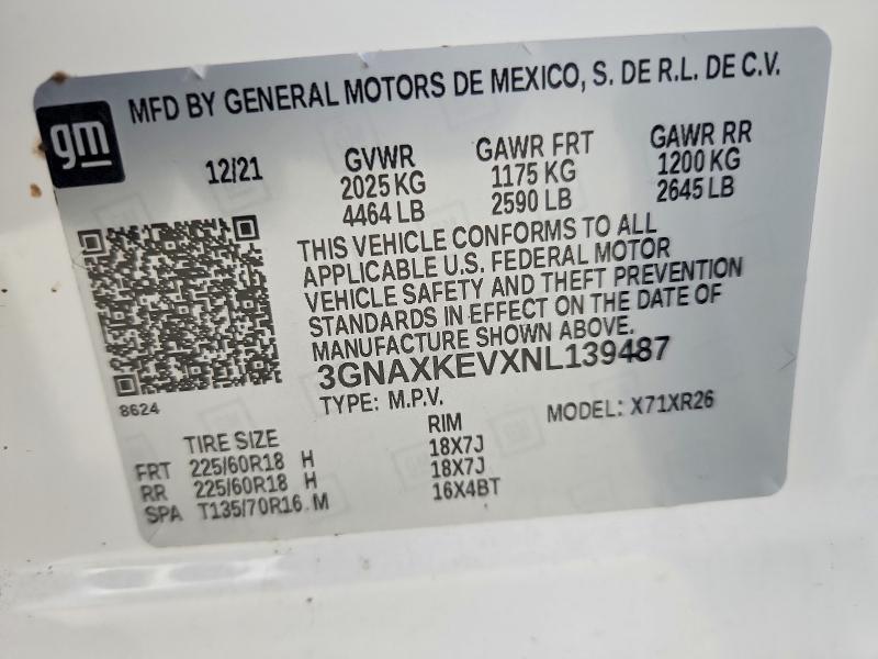 2022 Chev Equinox lt