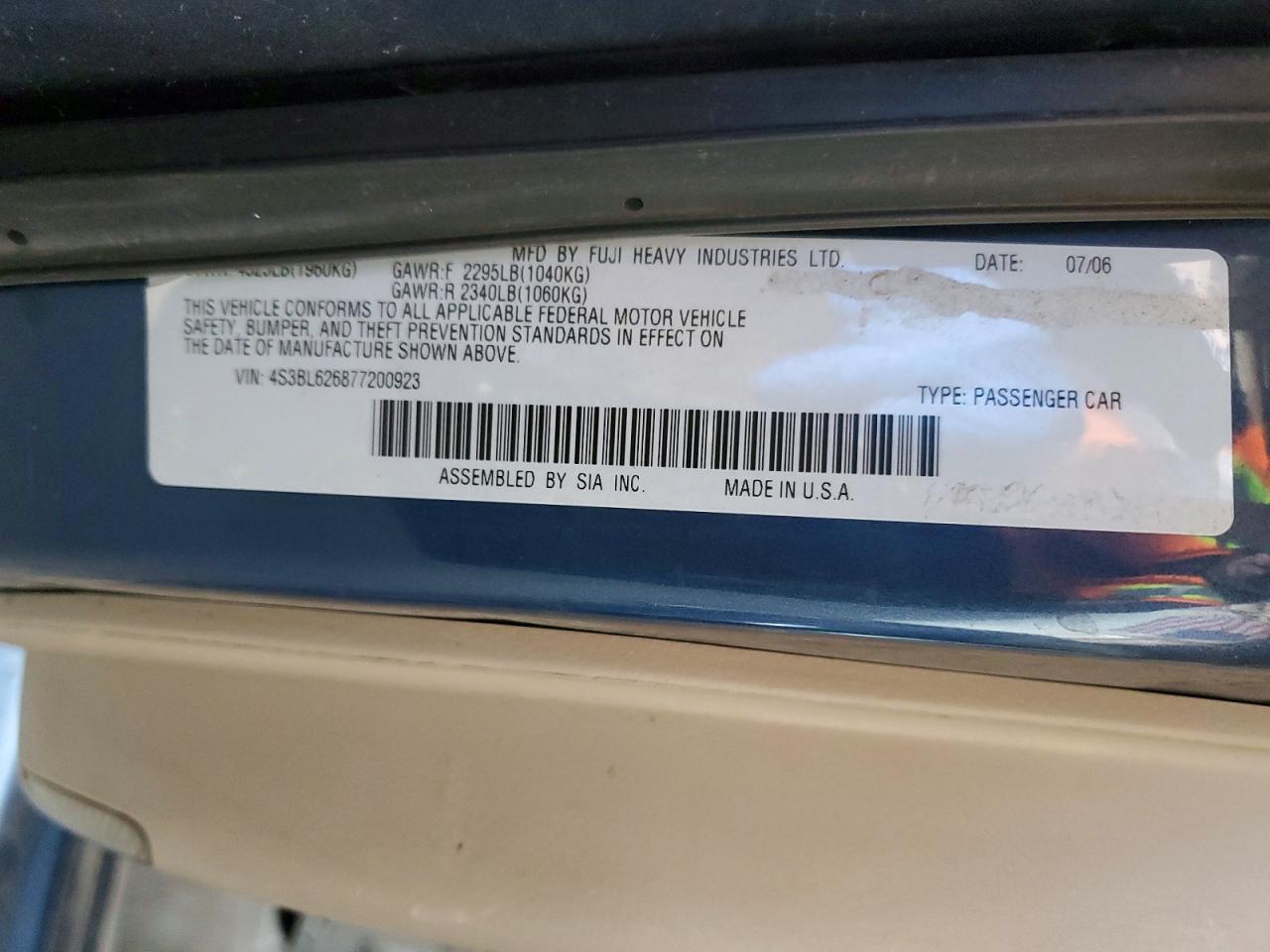 2007 Subaru Legacy 2.5i Limited